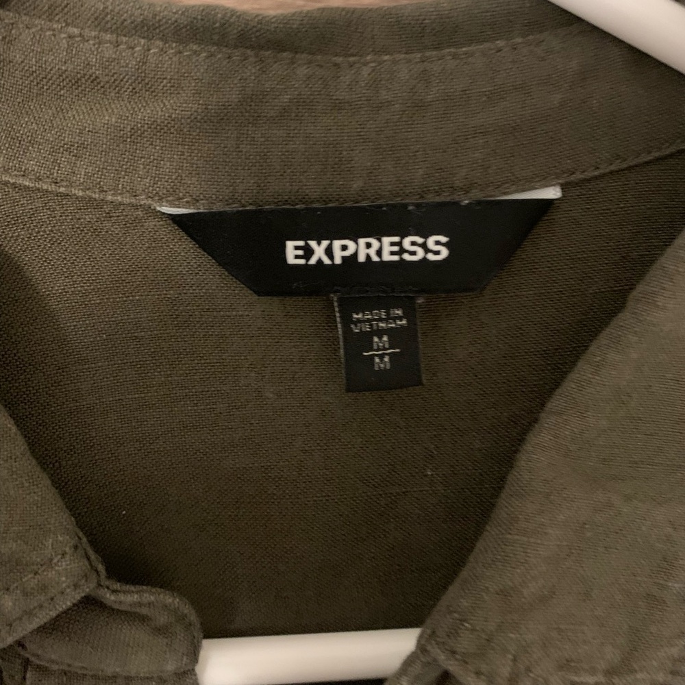 Express Dark Olive Shirt - Picture 3 of 4